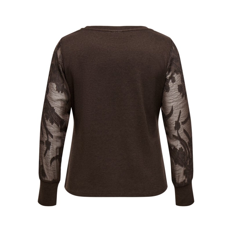 ONLY CARMAKOMA Amilla mix bluse - Coffee Bean