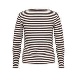 ONLY CARMAKOMA Chili langærmet bluse - Coffee Bean / Cloud dancer