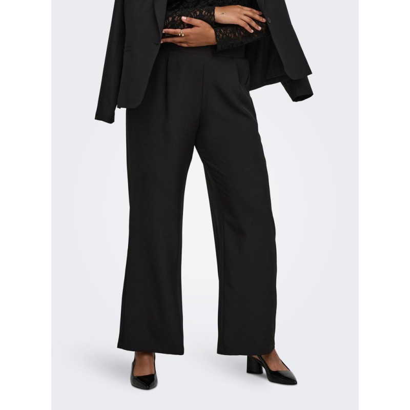 ONLY CARMAKOMA Victoria pull up wide bukser - Black
