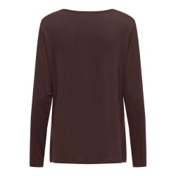 ONLY CARMAKOMA Lonny langærmet basis bluse - Coffee Bean