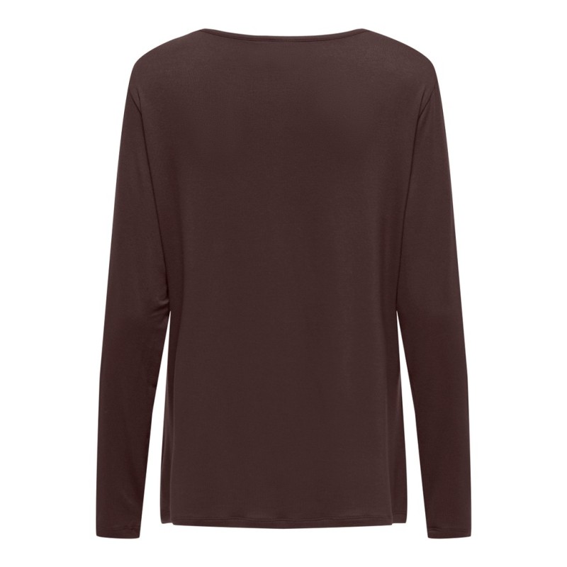 ONLY CARMAKOMA Lonny langærmet basis bluse - Coffee Bean