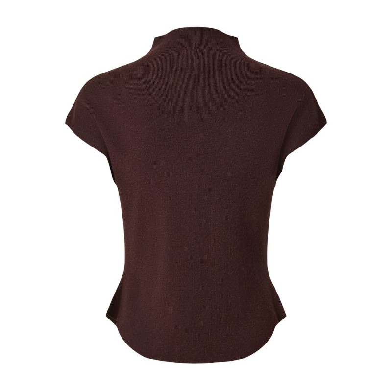 PIECES Cilla button striktop - Hot Fudge