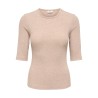 JDY Reno 2/4 rib bluse - Oatmeal / Melange