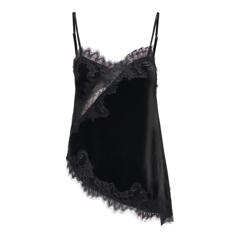 JDY Valerie velvet lace top - Black