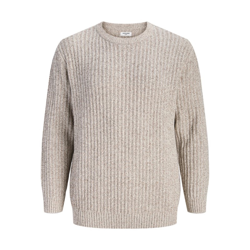 JACK & JONES PLUS Jaxon striktrøje - Sea Salt