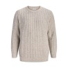 JACK & JONES PLUS Jaxon striktrøje - Sea Salt