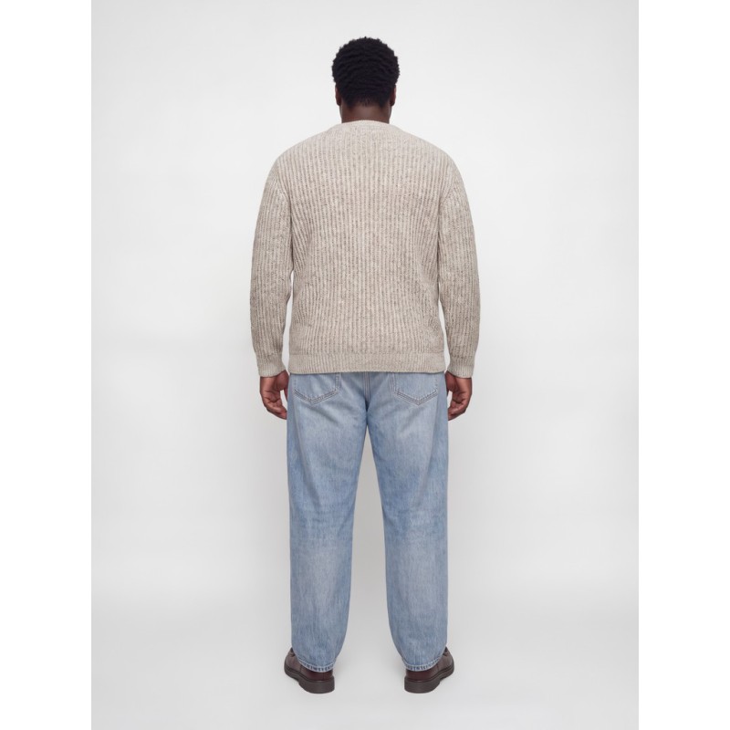 JACK & JONES PLUS Jaxon striktrøje - Sea Salt