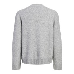 JACK & JONES Montereal ollie jaquard striktrøje - Light Grey Melange