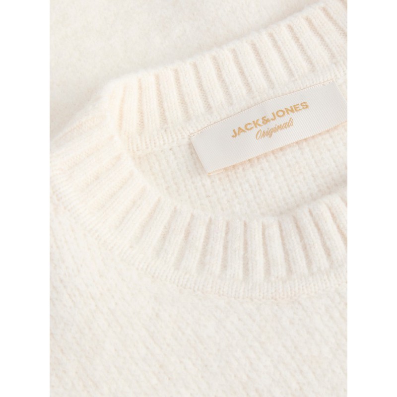 JACK & JONES Montereal ollie jaquard striktrøje - Sea Salt