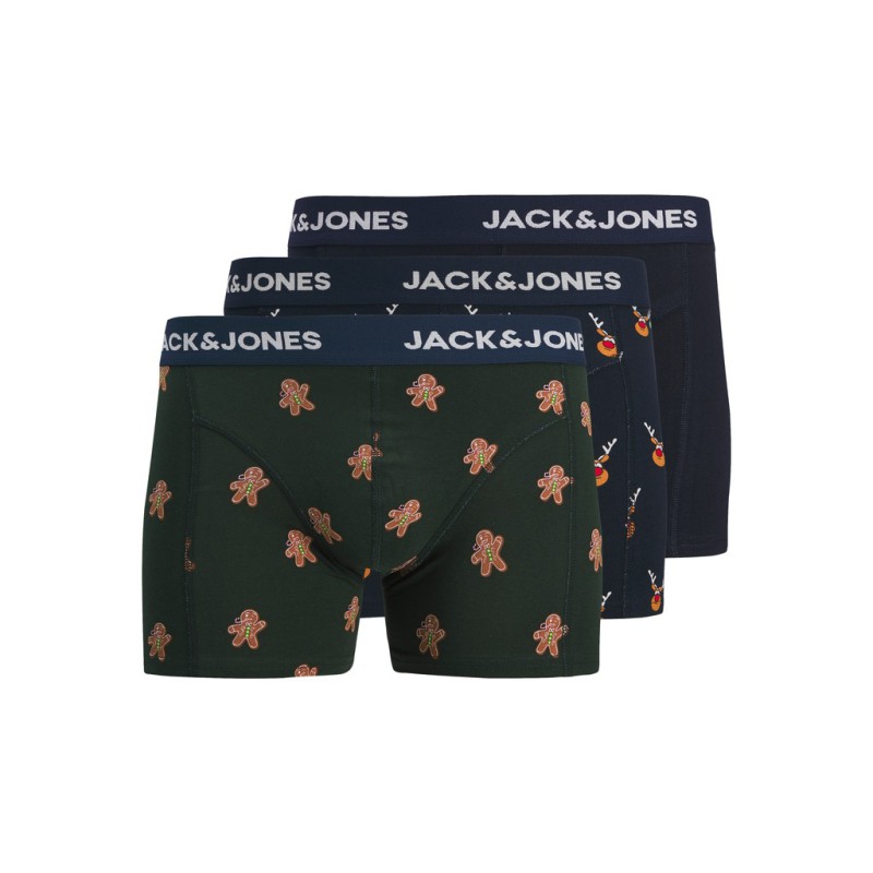 JACK & JONES JUNIOR Gate deer boxershorts 3 pak - Navy Blazer / Scarab