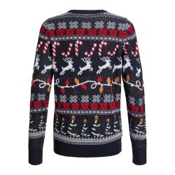 JACK & JONES JUNIOR Xmas santa striktrøje - Navy Blazer / Reindeer