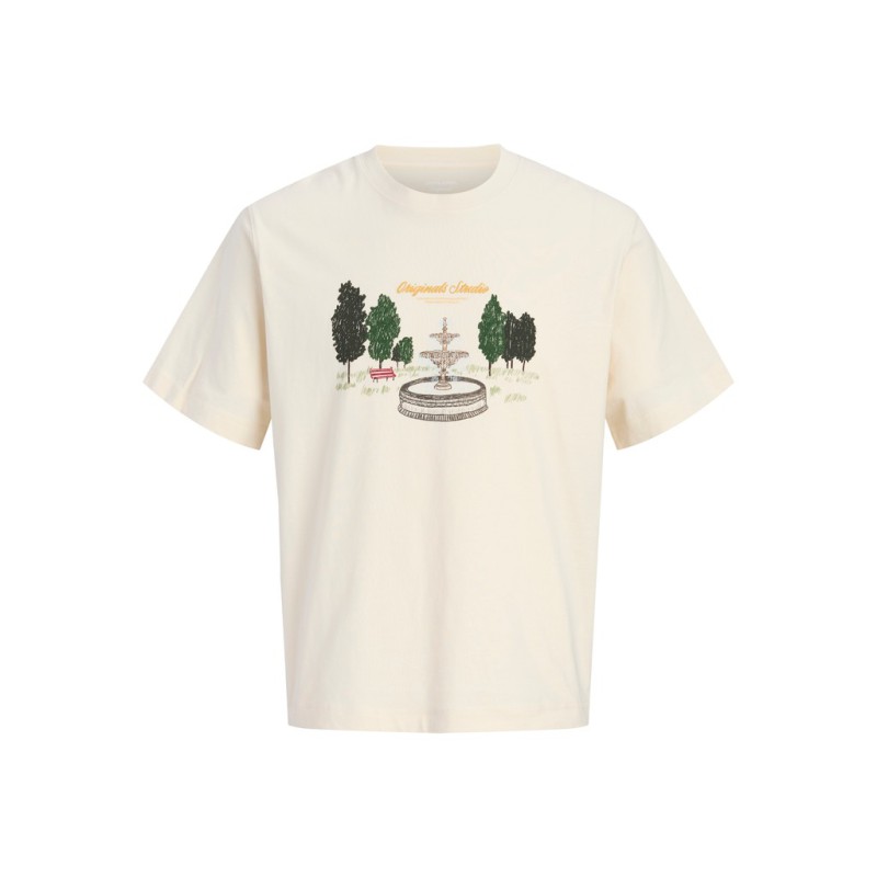 JACK & JONES Norrebro crayon T-shirt -  Antique White