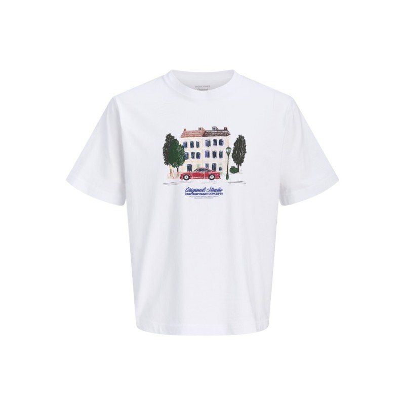 JACK & JONES Norrebro crayon T-shirt - Bright White
