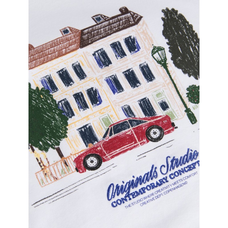 JACK & JONES Norrebro crayon T-shirt - Bright White