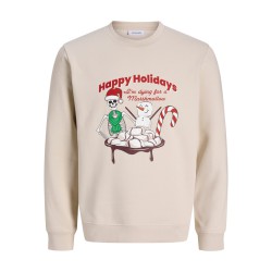 JACK & JONES JUNIOR Merry skull xmas sweatshirt - Moonbeam