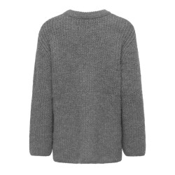 ONLY Maggie long striktrøje - Medium Grey Melange