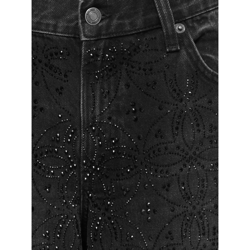 ONLY Gianna rhinestone denim jeans - Washed Black / Rhinestones