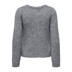 ONLY Maggie cross v-neck striktrøje - Medium Grey Melange