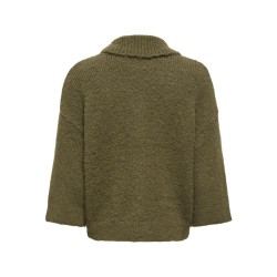 ONLY Maggie 3/4 wide zip strikcardigan - Beech