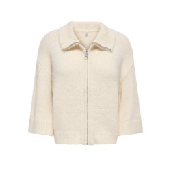ONLY Maggie 3/4 wide zip strikcardigan - Birch
