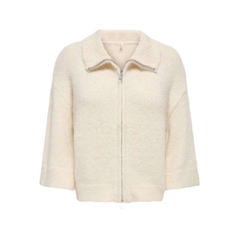 ONLY Maggie 3/4 wide zip strikcardigan - Birch