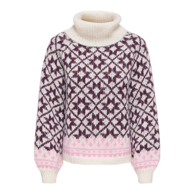 ONLY Caro rollneck striktrøje - Birch