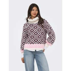 ONLY Caro rollneck striktrøje - Birch
