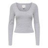 ONLY Kiss calm u-neck bluse - Medium Grey Melange