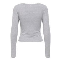 ONLY Kiss calm u-neck bluse - Medium Grey Melange