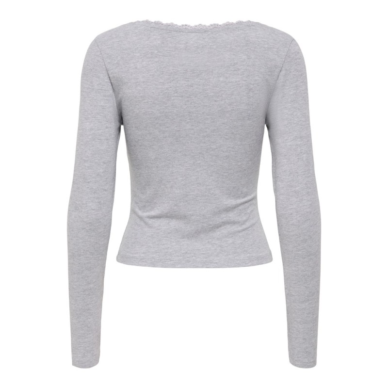 ONLY Kiss calm u-neck bluse - Medium Grey Melange
