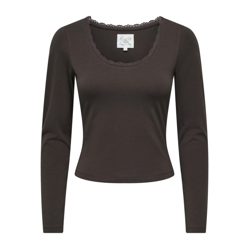ONLY Kiss calm u-neck bluse - Chocolate Torte
