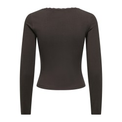 ONLY Kiss calm u-neck bluse - Chocolate Torte