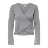 ONLY Kiss calm wrap cardigan - Medium Grey Melange