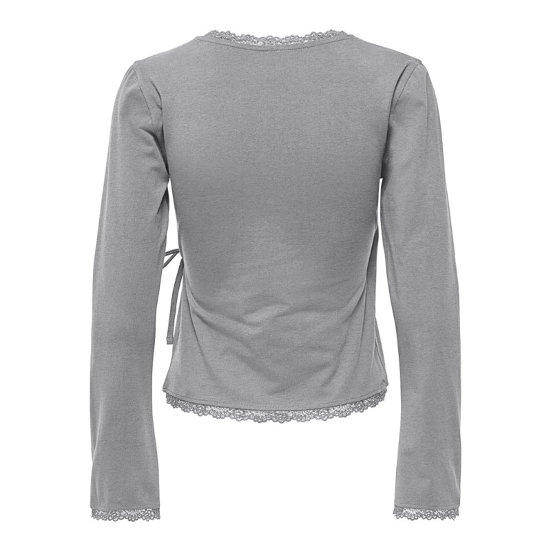 ONLY Kiss calm wrap cardigan - Medium Grey Melange