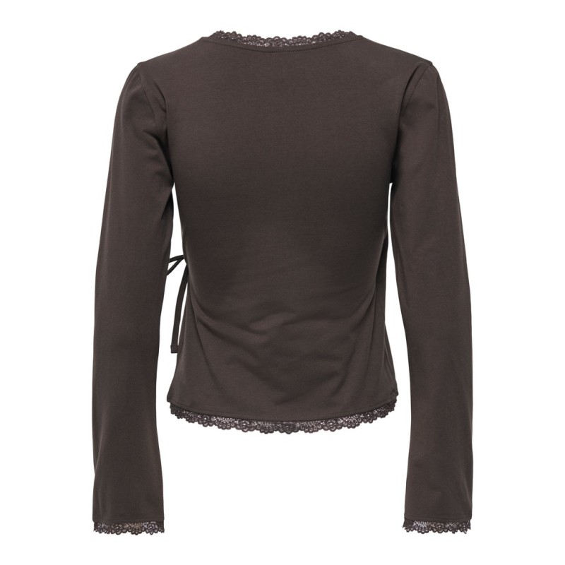 ONLY Kiss calm wrap cardigan - Chocolate Torte