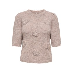 ONLY Zaggie flower striktrøje - Silver Mink