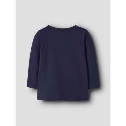 NAME IT MINI Pige - Oda Stitch langærmet bluse - Evening Blue
