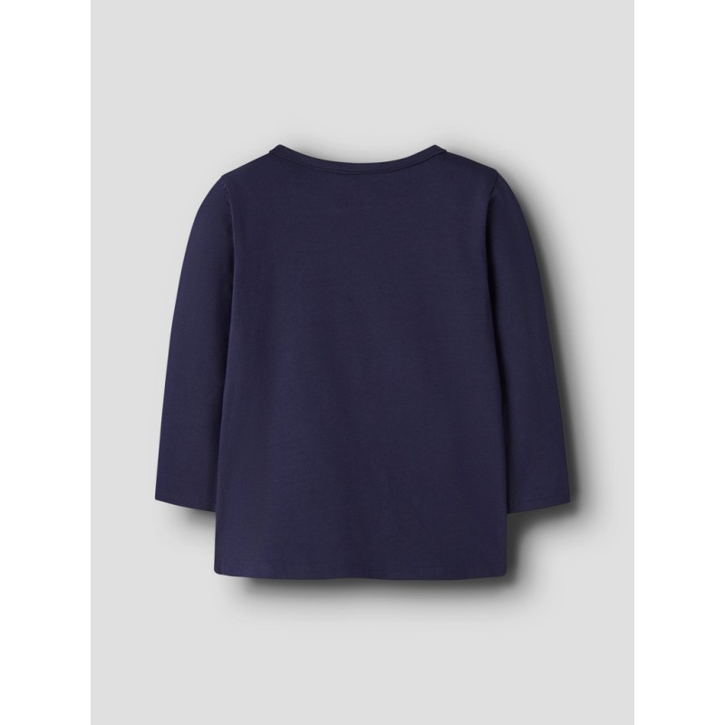 NAME IT MINI Pige - Oda Stitch langærmet bluse - Evening Blue