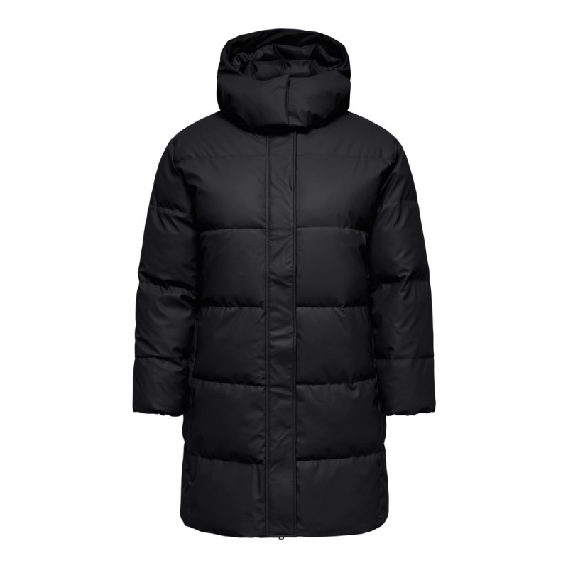 ONLY CARMAKOMA Agnes coated pufferjakke - Black
