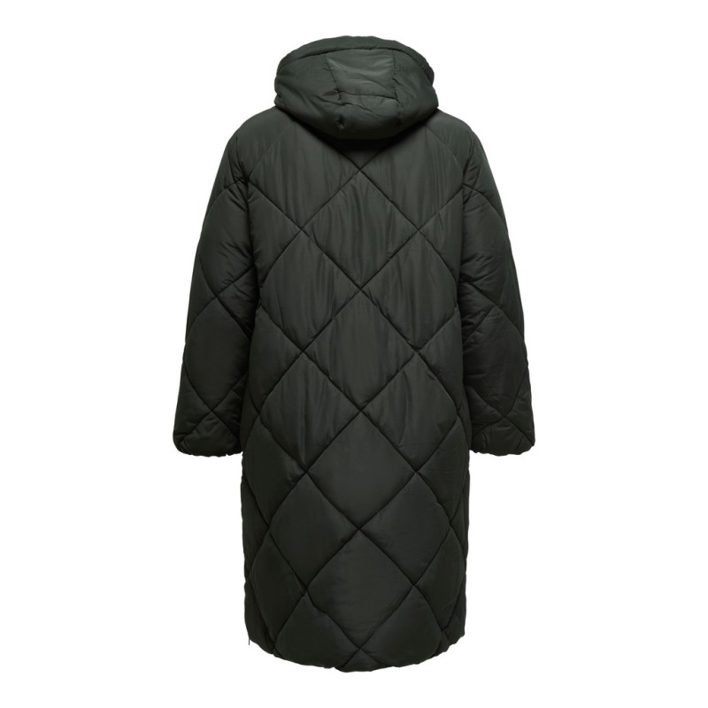 ONLY CARMAKOMA Maggi long hood pufferjakke - Peat