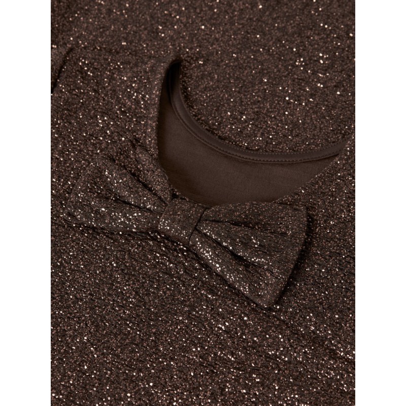 NAME IT KIDS Pige - Ditsa langærmet kjole - Hot Fudge