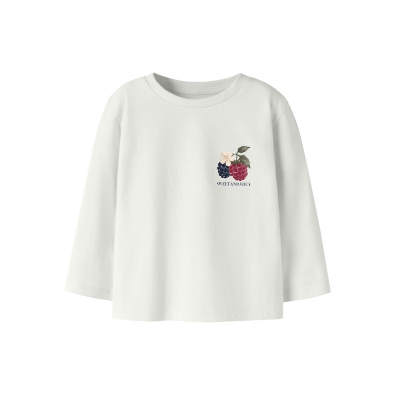 NAME IT MINI Pige - Onyxia langærmet bluse - Cloud Dancer