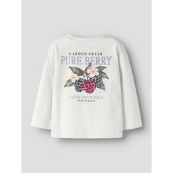 NAME IT MINI Pige - Onyxia langærmet bluse - Cloud Dancer