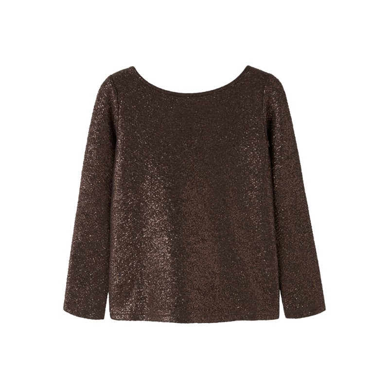 NAME IT KIDS Pige - Ditsia bluse - Hot Fudge