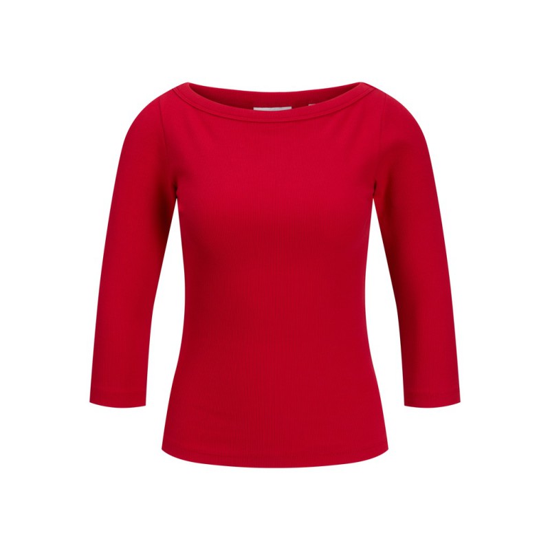 JJXX Fiffi 3/4 boatneck T-shirt - Tango Red