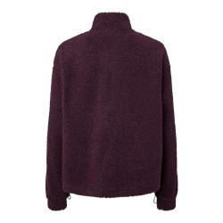 PIECES Katty high neck half zip teddyjakke - Plum Perfect