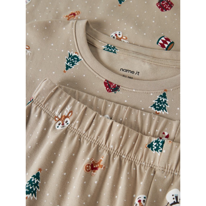 NAME IT KIDS Vismas pyjamas sæt - Pure Cashmere / Christmas