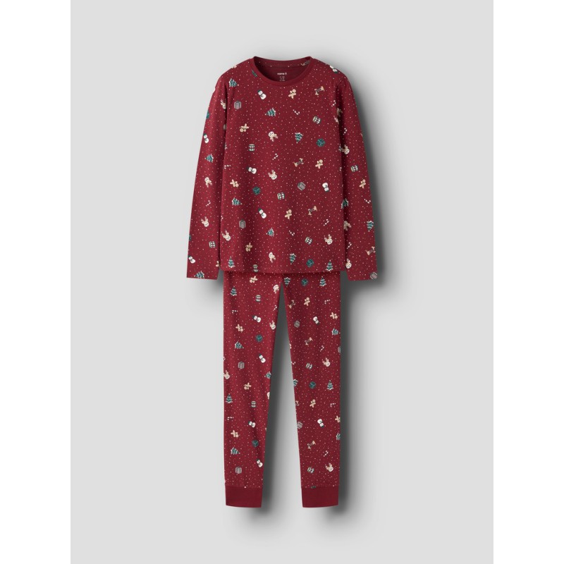 NAME IT KIDS Vismas pyjamas sæt - Red Dahlia / Christmas
