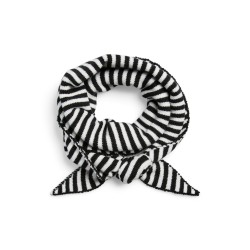 PIECES Komma triangle tørklæde - Black / Stripes Bright White