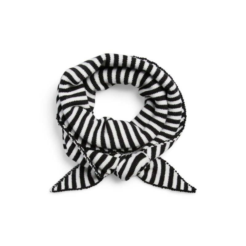 PIECES Komma triangle tørklæde - Black / Stripes Bright White